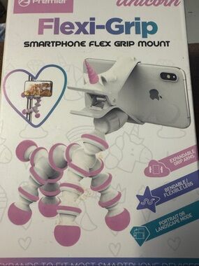 Premier Flexi-Grip Unicorn Smartphone Mount in White & Pink